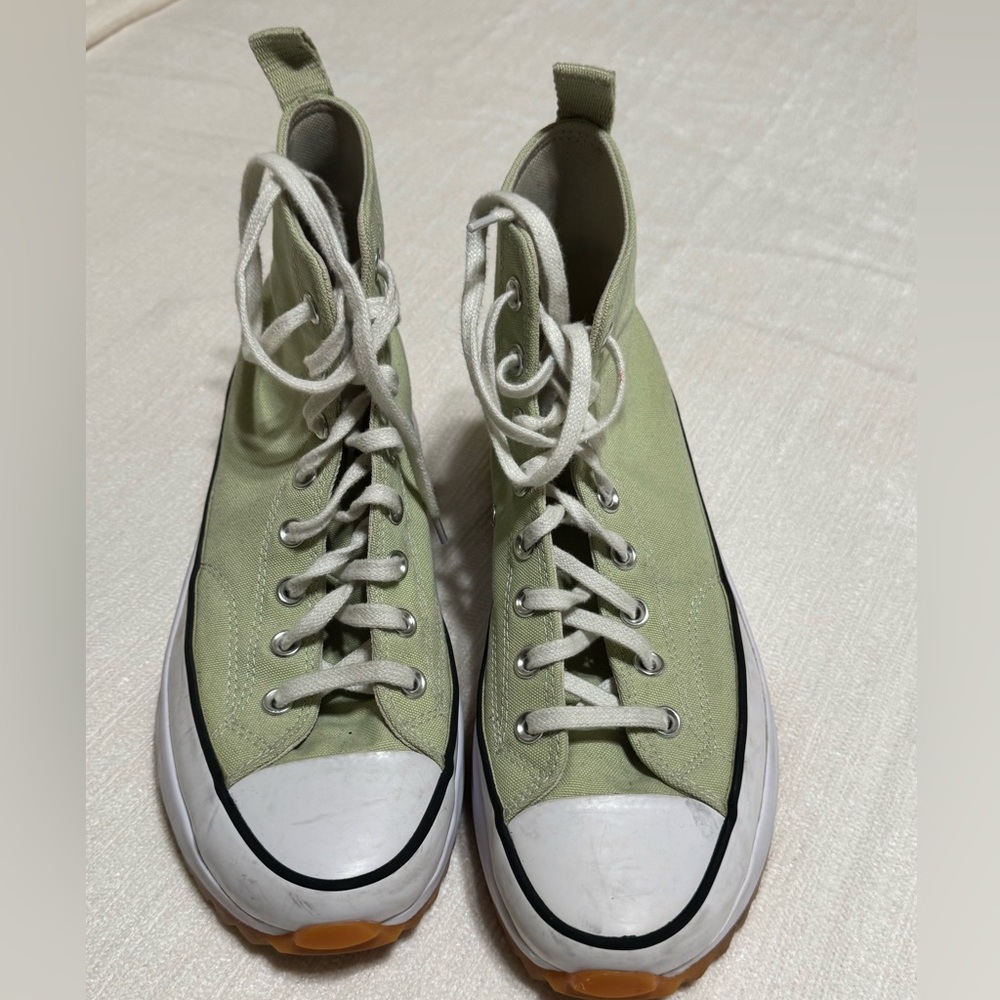 Converse Women's Platform Chuck Taylor High Top Sneakers - Sage Green - Picture 2 of 9